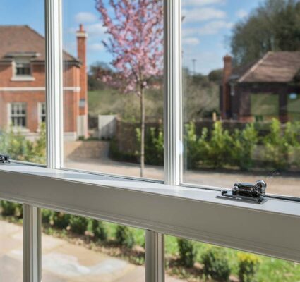 Close up image of a heritage sash window