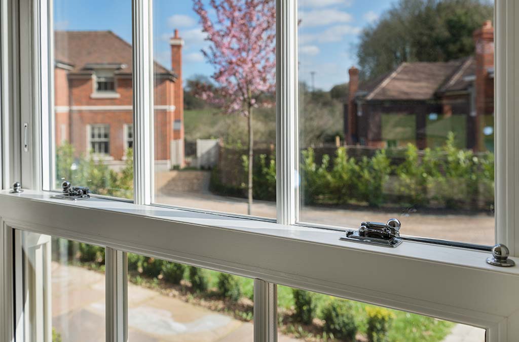 Close up image of a heritage sash window